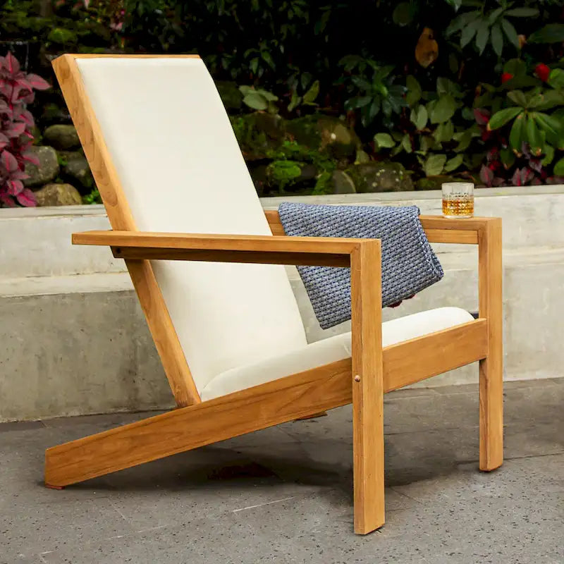 Cambridge Casual Sedona, lot de 2 chaises Adirondack modernes d'extérieur en teck avec coussins