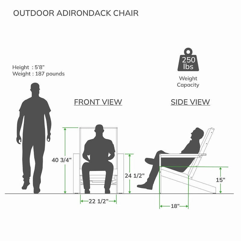 Cambridge Casual Sedona, lot de 2 chaises Adirondack modernes d'extérieur en teck avec coussins