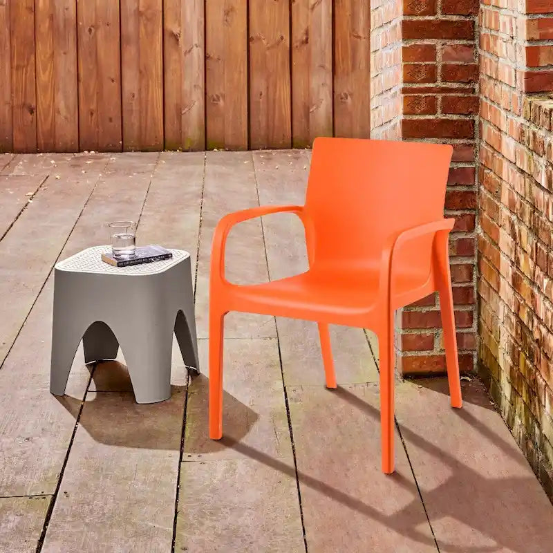 Fauteuil de salle à manger empilable toutes saisons Alissa en résine, lot de 2