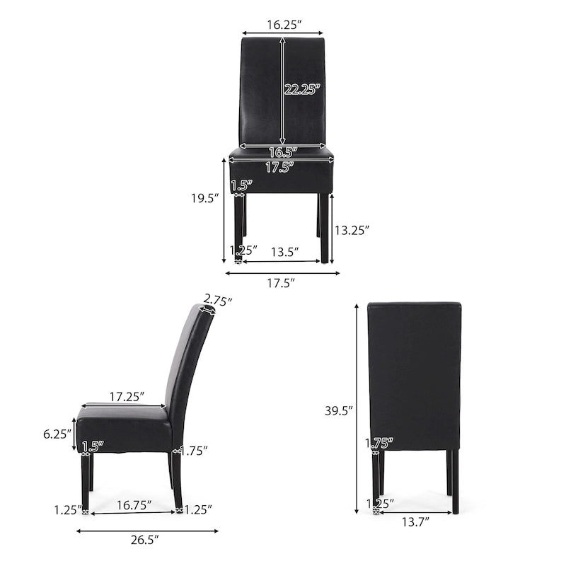 Chaises de salle à manger tapissées à motifs Pertica (lot de 4) par Christopher Knight Home