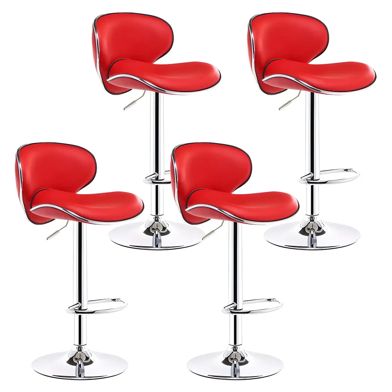 Tabourets de bar pivotants à 360° en similicuir, avec siège baquet réglable en hauteur