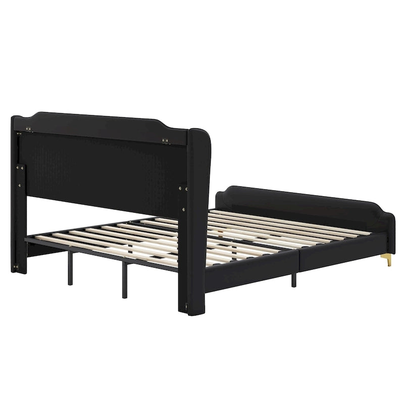 Lit rembourré moderne en cuir PU Uphou par Christopher Knight Home