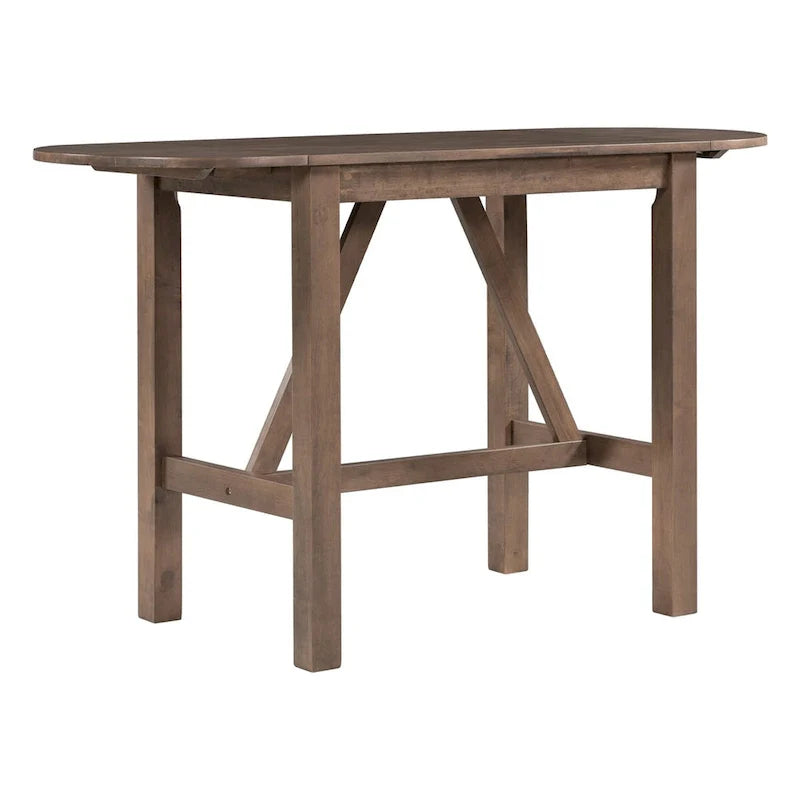 Ensemble de salle à manger 3 pièces en bois à hauteur de comptoir avec rallonge pliable