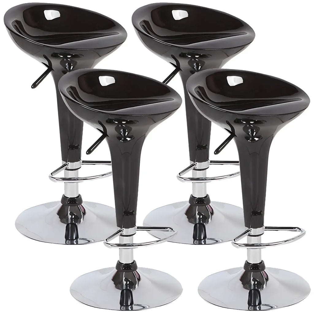 Tabouret de bar pivotant en plastique chromé réglable en hauteur
