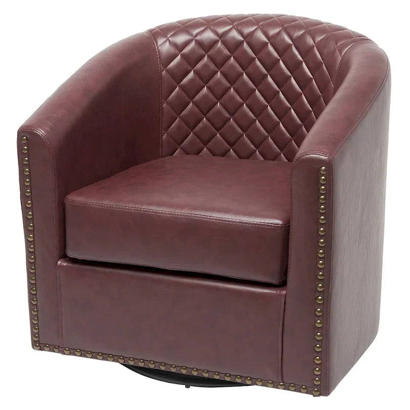 Fauteuil à barillet pivotant en cuir PU touffeté KINWELL 29