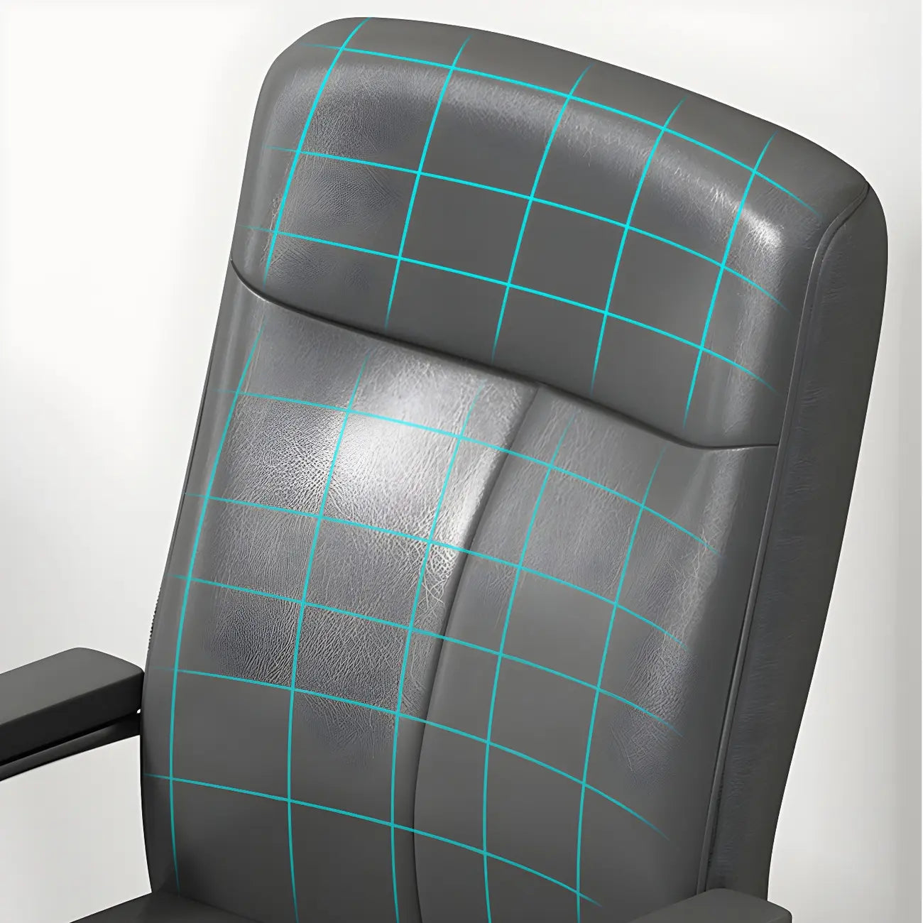 Chaise de bureau HomeyFad moderne en cuir et métal à 4 pieds avec accoudoirs