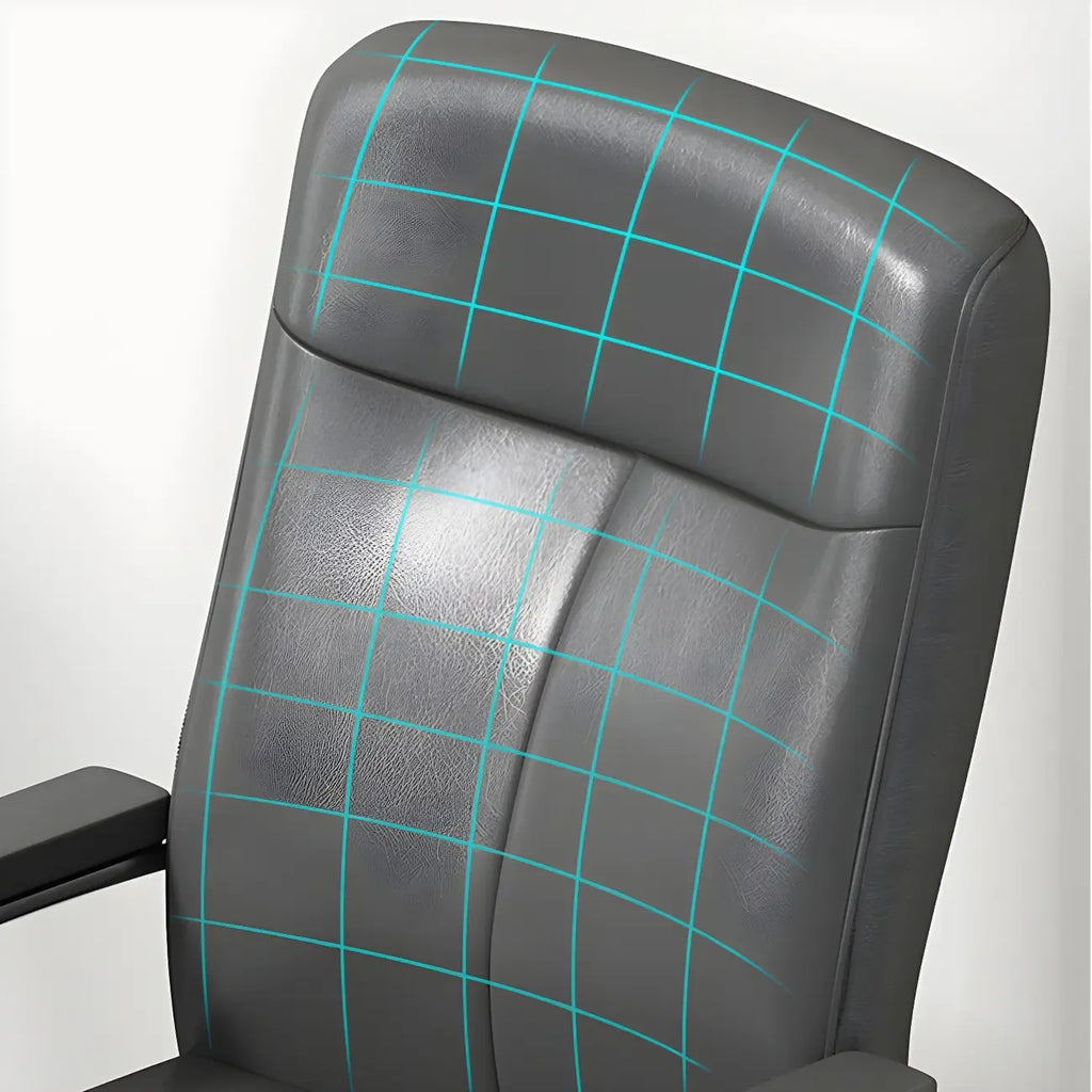 Chaise de bureau HomeyFad moderne en cuir et métal à 4 pieds avec accoudoirs