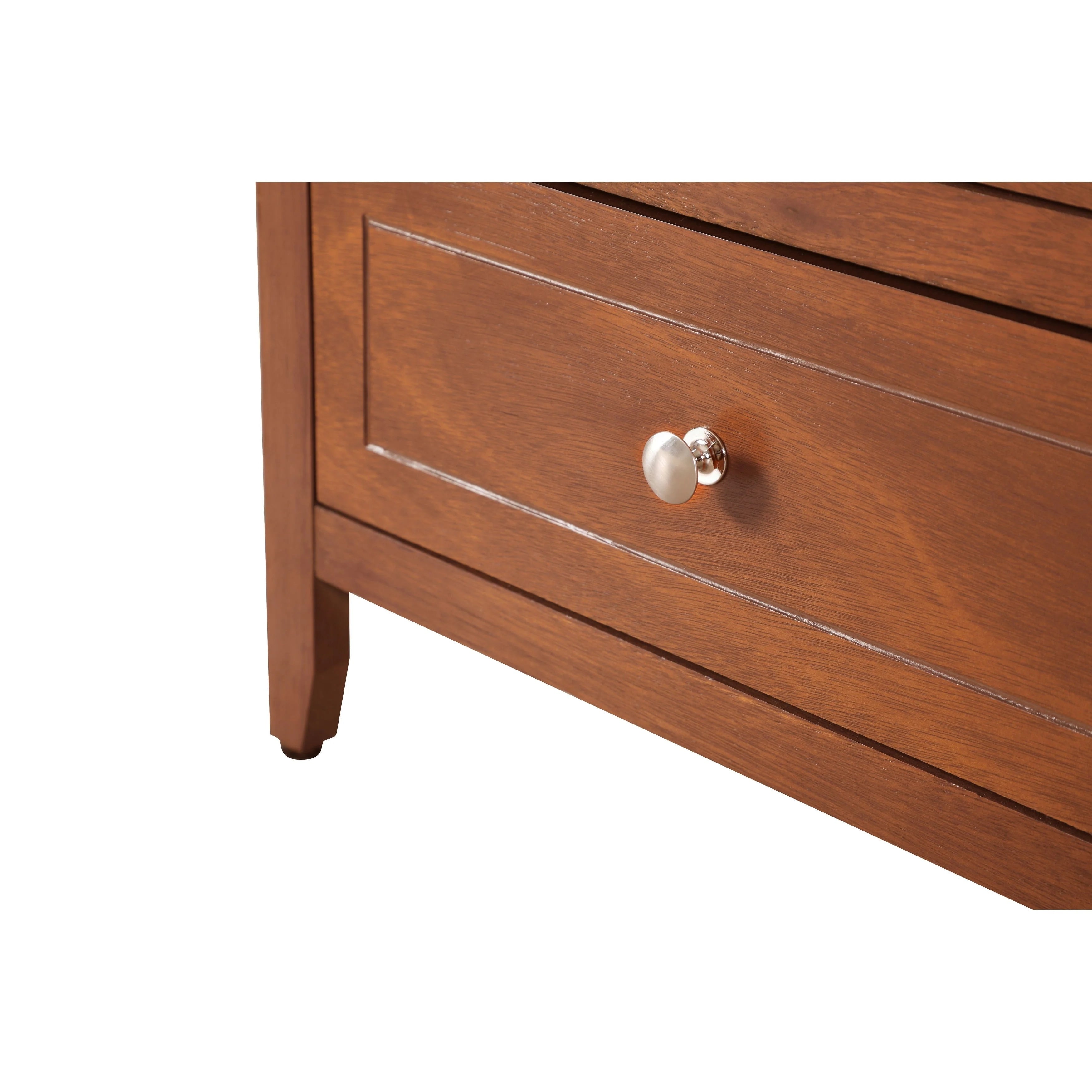 Table de chevet Daniel de style transitionnel en bois, à 3 tiroirs