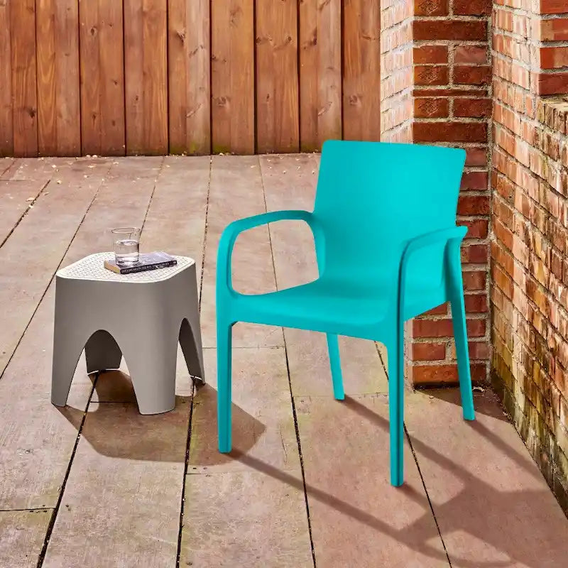 Fauteuil de salle à manger empilable toutes saisons Alissa en résine, lot de 2
