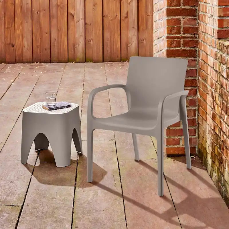 Fauteuil de salle à manger empilable toutes saisons Alissa en résine, lot de 2