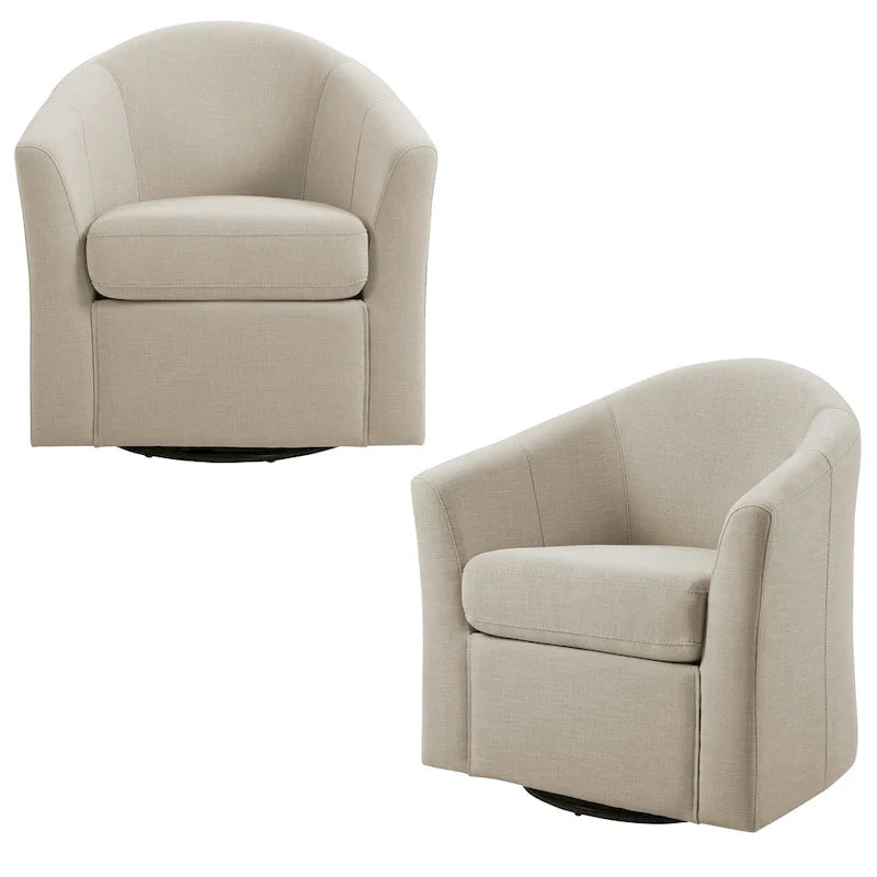 Lot de 2 fauteuils pivotants modernes avec accoudoirs pour salon