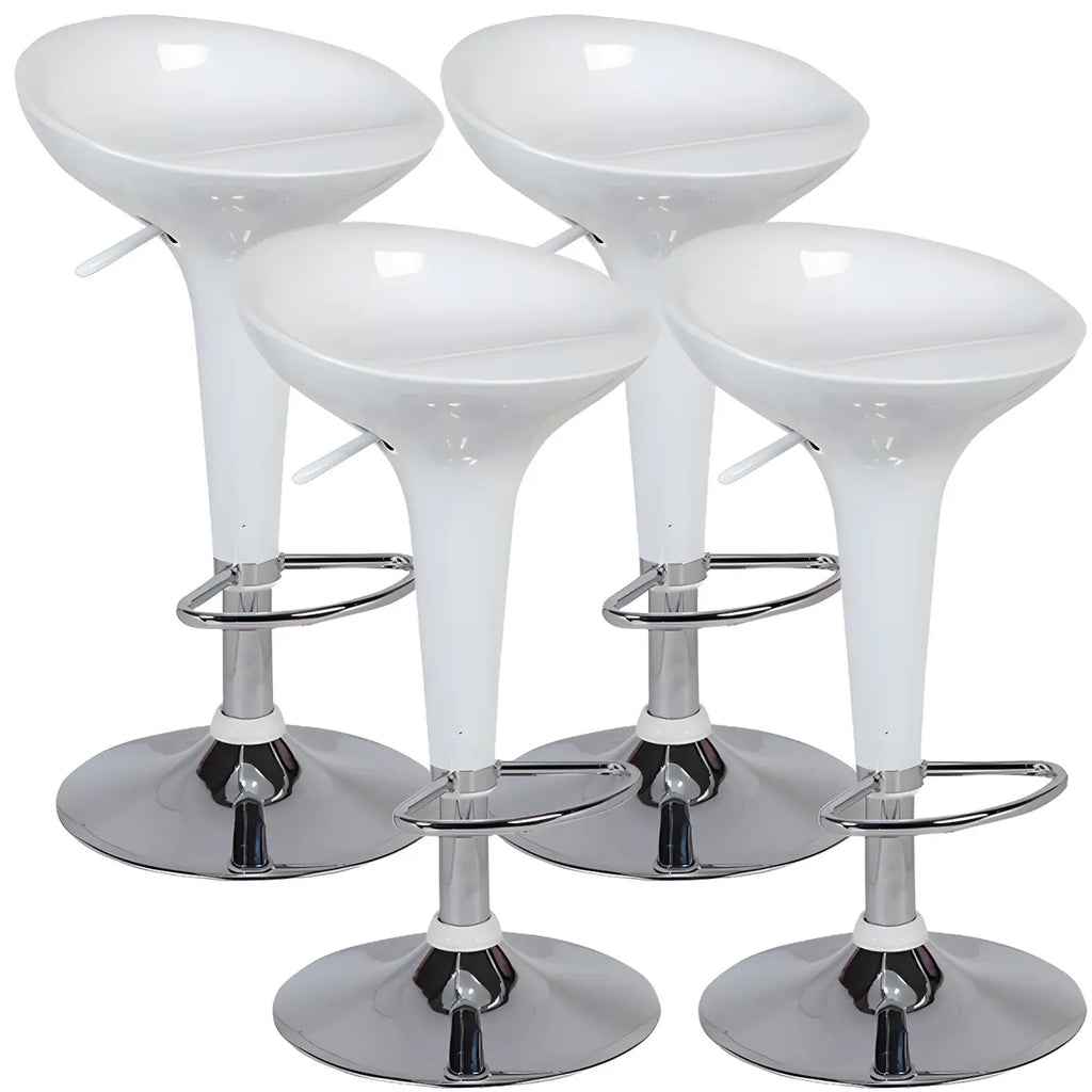 Tabouret de bar pivotant en plastique chromé réglable en hauteur